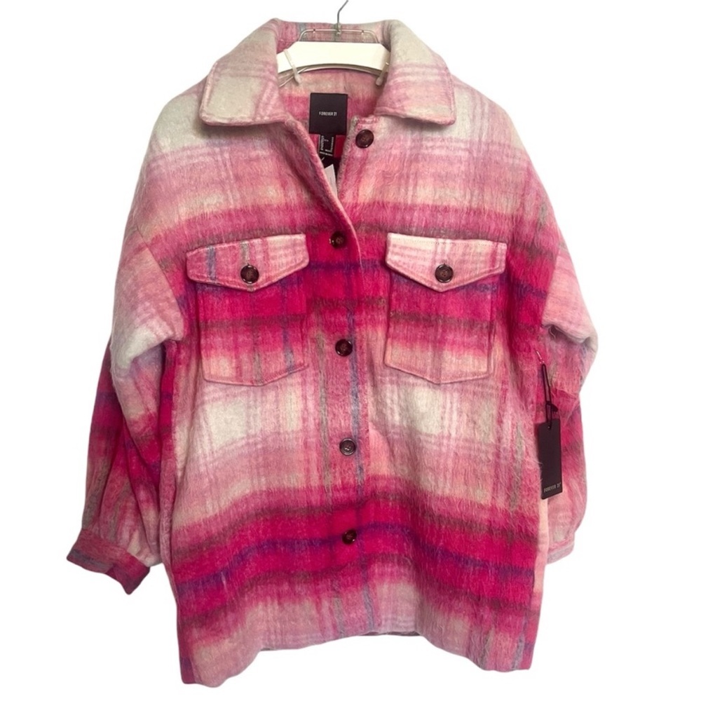 FOREVER 21 Plaid Oversized Shirt Jacket